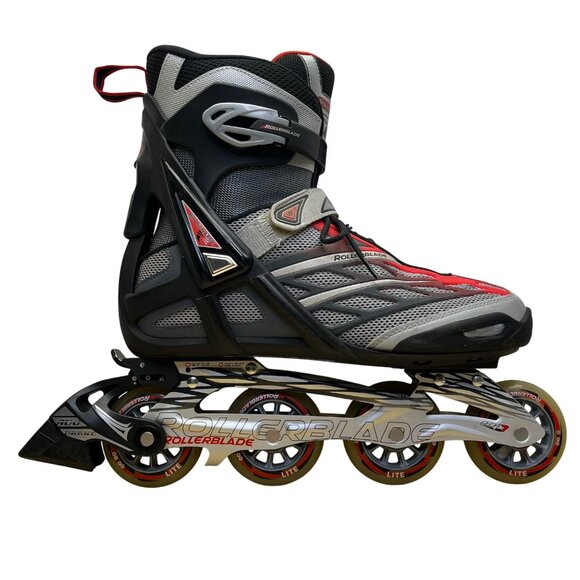 Rollerblade Men’s Grey/Red Astro 50 Adj Brake Inline Bio Dynamic Skates Size 11 - Picture 1 of 12